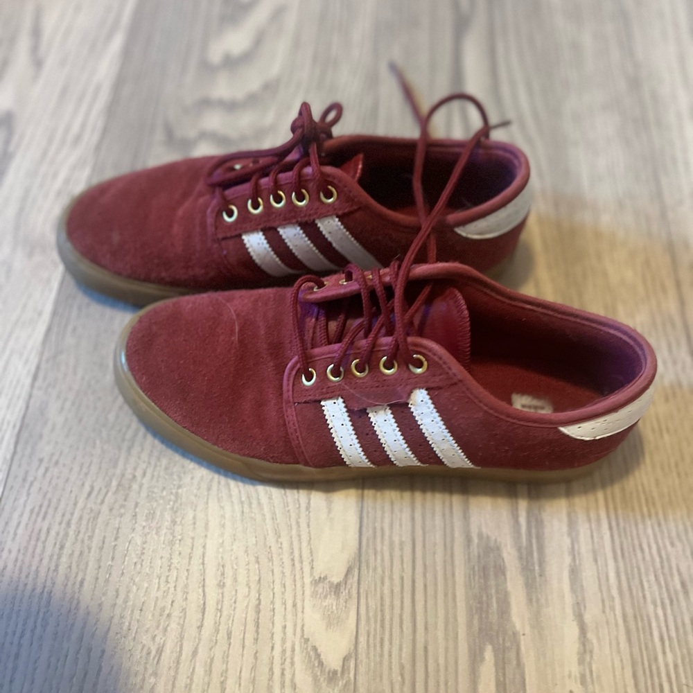 Adidas Maroon Sneakers with White Accents